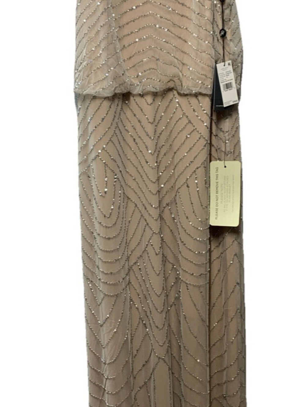 Adrianna Papell Womens Halter Art Deco Beaded Blouson Dress Special Occasion 14